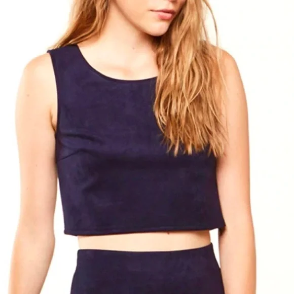 Jack by BB Dakota Delacour Navy Suede Skirt and Top set - Picture 5 of 10